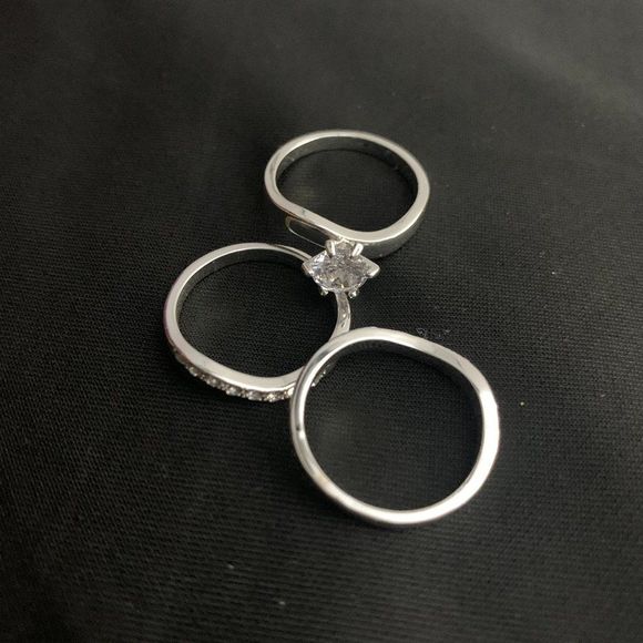 Charter Club Fine Silver Plate Crystal Wavy Rings free gift with each purchase - Picture 1 of 7